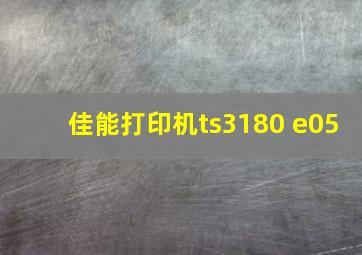 佳能打印机ts3180 e05